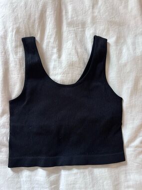Black Ribbed Tank (Size M)